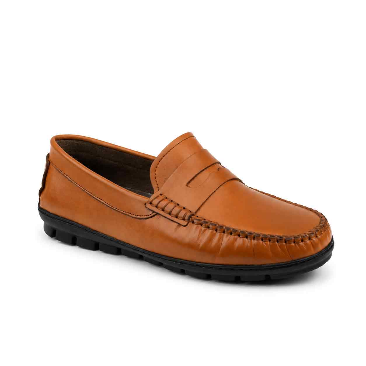 Mocassin pour homme 002 tabac cuir  Mocassin homme Maroc
